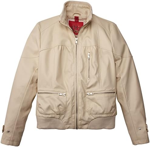 Collection B Big Girls' Faux Leather Jacket, Cream, 14/16