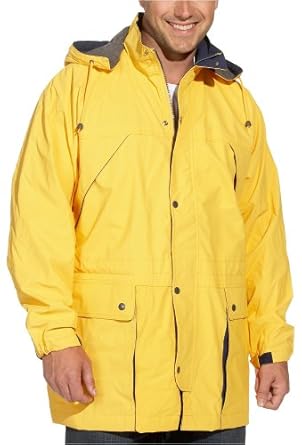 Totes Men's Fleece Lined Raincoat with Detachable Hood, Lemon, X-Large at Amazon Menâs Clothing 