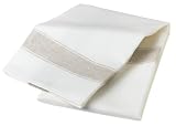 Domestique Linen/Cotton Herringbone Set of 3 Kitchen Towels, White and Natural