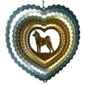 Medium Akita EyCatcher Wind Spinner - Color: Sky Blue/Bronze