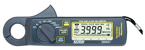 Extech 380947 400 Ampere True RMS ACDC Mini Clamp on Meter with High Current Resolution