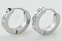Pair of Silver Diamante CZ Stainless Steel Hinged Small Hoop Earrings - Supplied in Gift Pouch