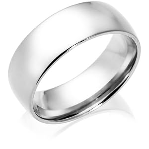 14k White Gold 8mm Comfort Fit Men's Wedding Band