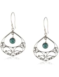 Sterling Silver Balinese 6mm Round (2.00 cttw) Dangle Earrings