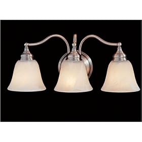 Murray Feiss Three-Light Bristol Vanity Strip, Pewter with White Alabaster Glass Shades #... by Murray Feiss