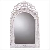 DISTRESS DISTRESSED FINISH WHITE WOOD FRAME WALL MIRROR