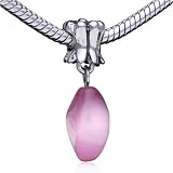 Search : Dangle Soft Pink Flower European Charm Glass Bead - Murano Pandora & Bracelet Fit
