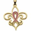 14Kt Yellow Gold Pink Pourri���� Breast Cancer Awareness Pendant