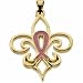 14Kt Yellow Gold Pink Pourri&acirc;"&cent; Breast Cancer Awareness Pendant