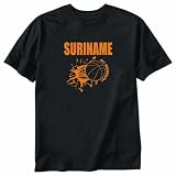 T-Shirt Black  Suriname All Basketball  Country
