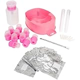 BMC Gel Nail Polish Removal Kit-Acetone Pump Bottle Soaking Bowl Foil Wrap More