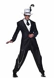 6Pc Zoot Suit With Pin Striped Jacket,Pants,Shirt,Belt,Chain,Tie