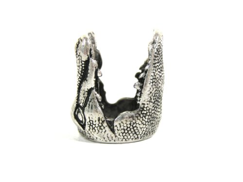 Crocodile Ring Size 7 Silver Alligator Gator Florida Taxidermy Head Fashion Jewelry