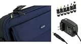 rooCase 2n1 Combo - MSI Wind U100-420US 10-Inch Netbook Carrying Bag Case and AC Adapter Wall Charger - Dark Blue / Black Classic Series
