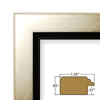 11x17 Picture / Poster Frame, 1.38' Wide, Smooth Finish, Old World Silver with Black