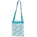 Womens Greek Key Crossbody Swingpack Bag (Turquoise/White)