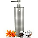 Contemporary Stainless Steel Liquid Soap Dispenser. Easily Filled with Customized Funnel. For Kitchens & Bathrooms. Bottle Holds 500ml. High Fashion Design & Stylish Packaging Makes a Great Gift!