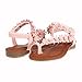 DREAM PAIRS GARDENIA Girl's Cute Flowers Embellished Elastic Strap Toe Ring Flat Summer Sandals