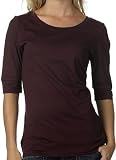 Bella Ladies Sheer Jersey Wide Crew Neck Longer Length T-Shirt. 8103