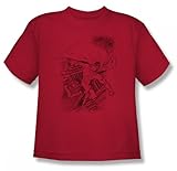 IMAGE OF Superman - Superman In The City Youth T-Shirt In Red, Size: Small, Color: Red