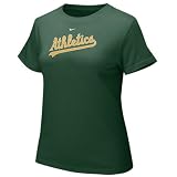 Nike Oakland Athletics Green Ladies Authentic Crew T-shirt