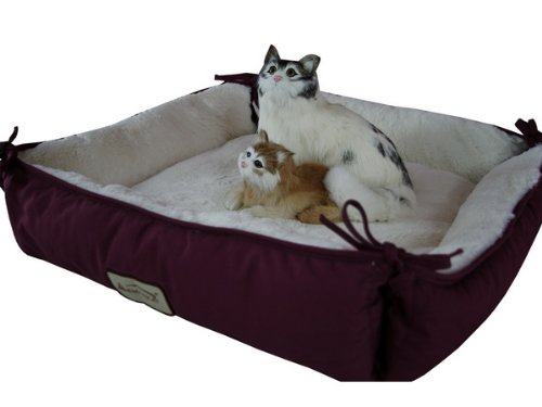 Armarkat Cat Dog Pet Bed 16″ Square Burgundy C06HJH/MB