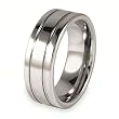 Grooved Polished Tungsten Carbide Ring (8.0mm) - Sizes 7 - 13