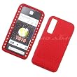 Samsung Behold T919 Skin Case Protector Soft Rubber Silicone Cover Red With Diamond