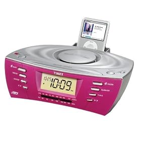 Timex MP3 Line-In Dual Alarm Clock Radio w/ MP3 Stand - Pink ( T435P )