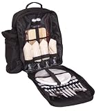 BRUBAKER Picknickrucksack Picknicktasche mit Inhalt f�r 4 Personen mit integrierter K�hltasche und abnehmbarer Flaschentasche