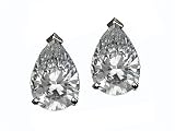 2.20 cttw Genuine Pear Shape White Topaz Earrings - 14kt White Gold