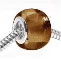 Glass Bead Fits Pandora Brown Smoke Quartz 14mm (1)