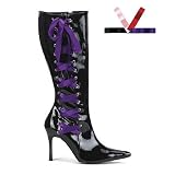 Funtasma Women's VIXEN-126, 3 3/4 Goth Boot W/Interchangeable Laces, Accomodate Lager Calf
