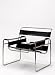 Lexington Modern Premium Wassily Style Chair, Black Leather