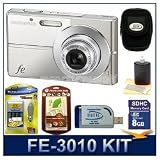 Olympus FE-3010 12MP 2.7 LCD Digital Camera (Titanium) Sensible Mega Bundle