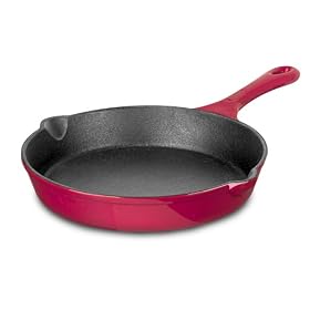 Range Kleen 10-Inch Red Fry Pan with black matte interior