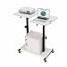Oklahoma Sound PRC300 Steel Deluxe Presentation Cart, 32" Width x 44" Height x 24" Depth, Ivory Woodgrain/Black