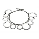 Eve's Addiction Dangling Circles Sterling Silver Bracelet