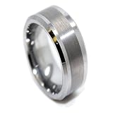 Blue Chip Unlimited - 8mm Solid Tungsten Carbide Center Great Satin Ring Mens Wedding Bands - Fashion - Designer Ring (Available in Sizes 5-17) Blue Chip Unlimited - 8mm Solid Tungsten Carbide Center Great Satin Ring Mens Wedding Bands - Fashion - Designer Ring (Available in Sizes 5-17)