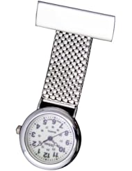 JAS Unisex Nurses Lapel Watch Silver Tone (Infection Control) Silver Tone