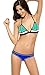Ebuddy Hand Sewn Crochet Blanket Stitch Women Neoprene Bikini Top Bottom Set Swimwear