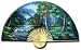 Asian Art, Décor, & Gifts - 40" Hand painted Thai Silk & Bamboo Decorative Wall Fan - Asian Forest