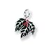 Sterling Silver Rhod Enameled MiStletoe Charm with 20 inch Sterling Silver Chain