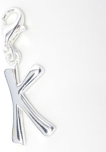 Pro Jewelry .925 Sterling Silver Dangling "Alphabet Letters" Clip on Pendant Charm for Bracelet or Necklace ECH JB 4434-4456 (K)
