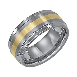 Triton By Goldman - Tungsten Carbide and 18k Gold Wedding Band