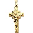 14K Yellow Gold Crucifix Pendant - 29.00x16.50mm