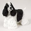 Cocker Spaniel Black White Dog Figurine