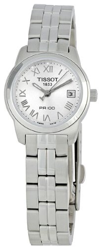 Tissot Women's T0492101103300 PR 100 Silver Roman Numeral Dial Watch