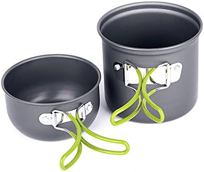 Kingshida Picnic Camping Pot, Backpacking Pot Pan Cookware Outdoor Cooking Bowl Set of 2 pcs