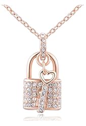 Women Charm Lady Jewelry Pendant Rose Gold Century Blockade Chain Necklace